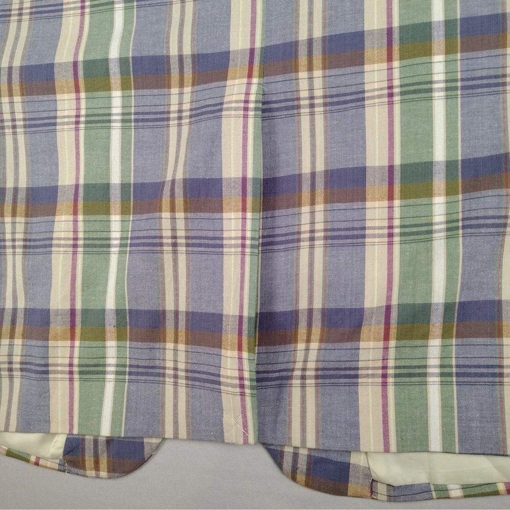Jos A Bank Sport Coat Mens 46R 100% Cotton Madras Plaid Blazer Multicolor